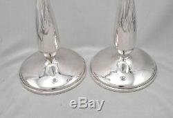 CARTIER Vintage STERLING Silver 9 Tall Pair of CANDLESTICKS Candle Holder #377