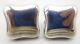 Classic Vintage Angela Cummings Sterling Silver Button Earrings With Orig Pouch