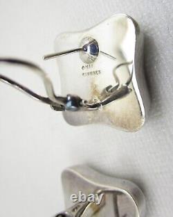 CLASSIC VINTAGE ANGELA CUMMINGS STERLING SILVER BUTTON EARRINGS With ORIG POUCH