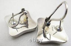 CLASSIC VINTAGE ANGELA CUMMINGS STERLING SILVER BUTTON EARRINGS With ORIG POUCH