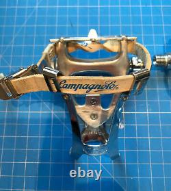 Campagnolo Record C Aero Road Pedals. Vintage. Used. + Two Pair ICS Toe Cages