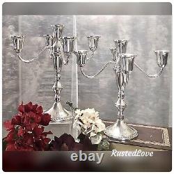 Candelabras Sterling Silver Duchin Creations Gadroon Weighted 5 Arm PAIR