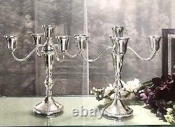 Candelabras Sterling Silver Duchin Creations Gadroon Weighted 5 Arm PAIR