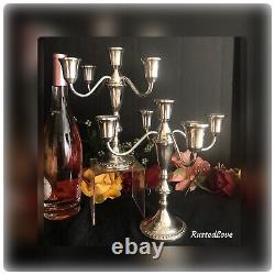 Candelabras Sterling Silver Duchin Creations Gadroon Weighted 5 Arm PAIR