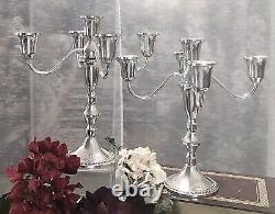 Candelabras Sterling Silver Duchin Creations Gadroon Weighted 5 Arm PAIR