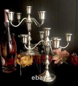 Candelabras Sterling Silver Duchin Creations Gadroon Weighted 5 Arm PAIR