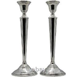 Cartier Splendid Pair Of Vintage Candlesticks Sterling Weighted Silver #c1