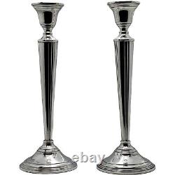 Cartier Splendid Pair Of Vintage Candlesticks Sterling Weighted Silver #c1