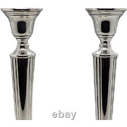 Cartier Splendid Pair Of Vintage Candlesticks Sterling Weighted Silver #c1