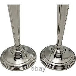 Cartier Splendid Pair Of Vintage Candlesticks Sterling Weighted Silver #c1