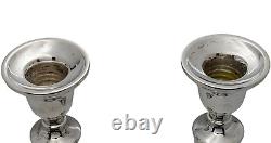 Cartier Splendid Pair Of Vintage Candlesticks Sterling Weighted Silver #c1