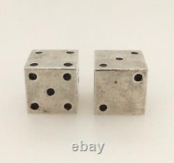 Cartier Vintage Sterling Silver Dice Pair Rare