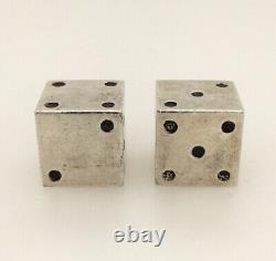 Cartier Vintage Sterling Silver Dice Pair Rare