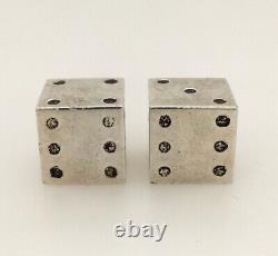 Cartier Vintage Sterling Silver Dice Pair Rare