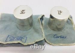 Cartier Vintage Sterling Silver Rare Form Pair Salt & Pepper Shakers