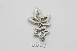 Christian Dior Vintage 1990s Maple Leaf Faux Crystals Pierced Earrings 2 Pair