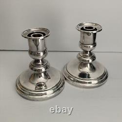 Christofle Silver Plated Candlesticks France Can be used w Glass Globes Vintage