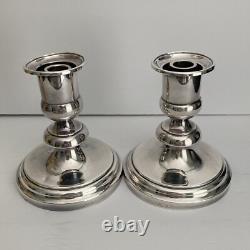 Christofle Silver Plated Candlesticks France Can be used w Glass Globes Vintage