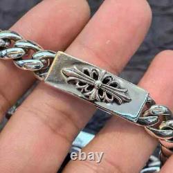 Chrome Hearts Classic Vintage Cross Double Buckle 925 Silver Chain Brace -Unisex