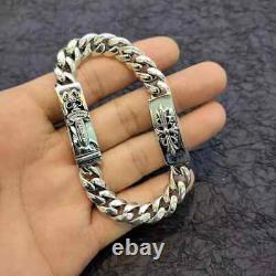 Chrome Hearts Classic Vintage Cross Double Buckle 925 Silver Chain Brace -Unisex