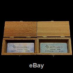 Consecutive Pair of Vintage Engelhard Half Kilo Silver Bars w Original Boxes