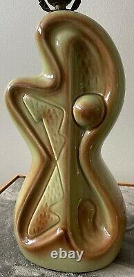 Cool Pair Vintage 1950s Atomic Era Biomorphic Ceramic Lamps Mid Century Modern