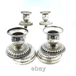 Couple Candlesticks Antique A Two Arms Vintage Years 40 Made in Italy Silver 800