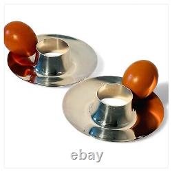 Couple Eggcup Vintage Christofle France Coll. Gaul Lino Sabattini 1958 New