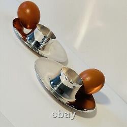 Couple Eggcup Vintage Christofle France Coll. Gaul Lino Sabattini 1958 New