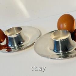 Couple Eggcup Vintage Christofle France Coll. Gaul Lino Sabattini 1958 New