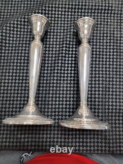 Courtship International Sterling Pair 9 Tall Candlesticks