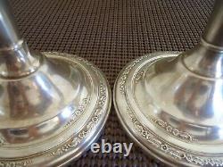 Courtship International Sterling Pair 9 Tall Candlesticks 1936