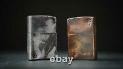 Custom Edc Unique Distressed Vintage Style Silver & Bronze Zippo Pair Set Of 2