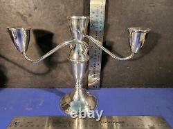 DUCHIN CREATION Weighted STERLING SILVER 3 Arm Candelabra 7.5x10 Vintage Pair