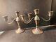 Duchin Creation Weighted Sterling Silver 3 Arm Candlesticks Vintage Pair