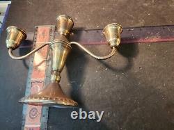DUCHIN CREATION Weighted STERLING SILVER 3 Arm Candlesticks Vintage Pair