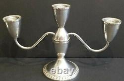 Duchin Creation Pair 3 Candle Candlestick Candelabra Vintage 925 Sterling Silver