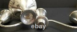 Duchin Creation Pair 3 Candle Candlestick Candelabra Vintage 925 Sterling Silver
