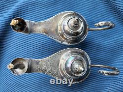 Egyptian 900 Silver Oil Lamp Pair Vintage Middle East Islamic Hallmarked 20th C