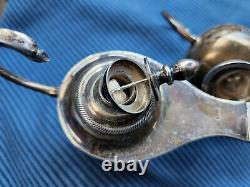 Egyptian 900 Silver Oil Lamp Pair Vintage Middle East Islamic Hallmarked 20th C