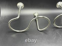 Eigil Jensen Anton Michelsen Denmark Vintage Pair Sterling Silver Candlesticks