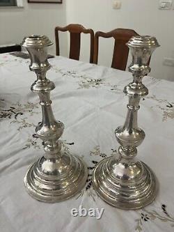 Elegant Pair of Vintage Silver! 560 Gram Candlesticks Exquisite Craftsmanship