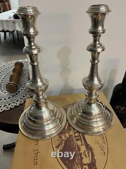 Elegant Pair of Vintage Silver! 560 Gram Candlesticks Exquisite Craftsmanship