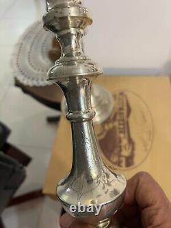Elegant Pair of Vintage Silver! 560 Gram Candlesticks Exquisite Craftsmanship
