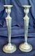 Elegant Vintage Pair Of 9-3/4 Inch Tall Sterling Silver Candlestick Holders
