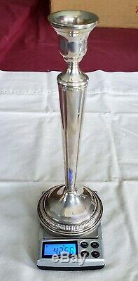 Elegant Vintage Pair of 9-3/4 Inch Tall Sterling Silver Candlestick Holders