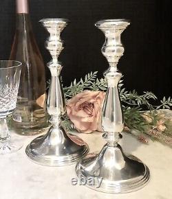 Empire Sterling Silver Candle Sticks Vintage Silver Taper Candlesticks a Pair