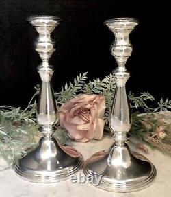 Empire Sterling Silver Candle Sticks Vintage Silver Taper Candlesticks a Pair