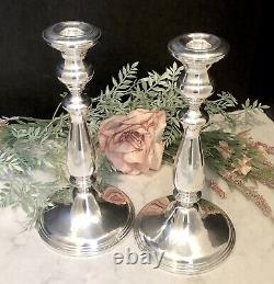 Empire Sterling Silver Candle Sticks Vintage Silver Taper Candlesticks a Pair