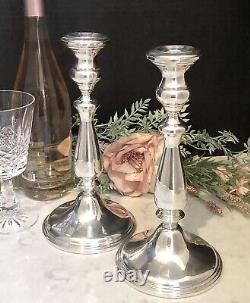 Empire Sterling Silver Candle Sticks Vintage Silver Taper Candlesticks a Pair